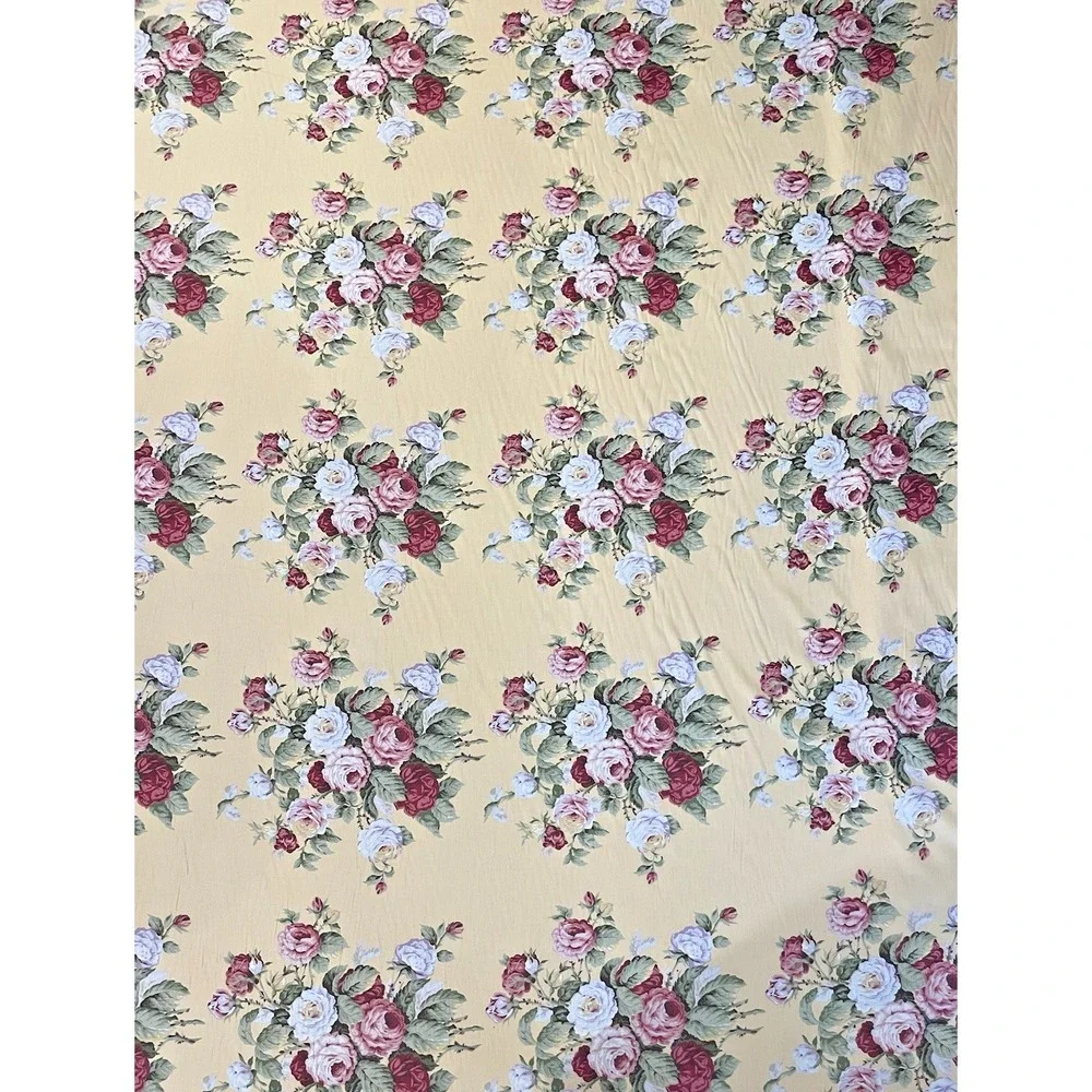 Ralph Lauren Vtg Home Decor‎ Fabric Kathleen Yellow Cabbage Roses By The Yard